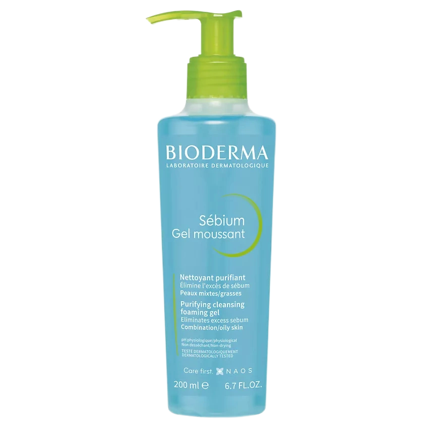 Bioderma Sébium Gel Moussant — Очищающий гель для умывания жирной и комбинированной кожи лица.