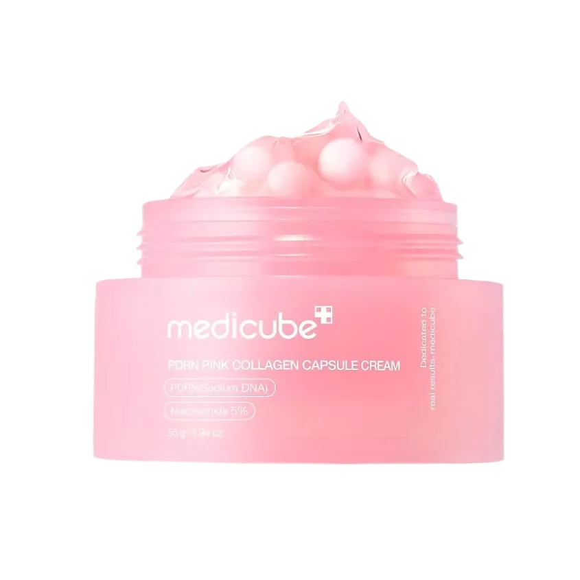Medicube PDRN Pink Collagen Capsule Cream — Омолаживающий капсульный крем для лица с коллагеном и PDRN.
